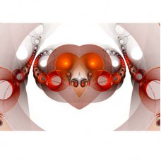 FRACTAL ART DESIGN GREETING CARD Linked Heart